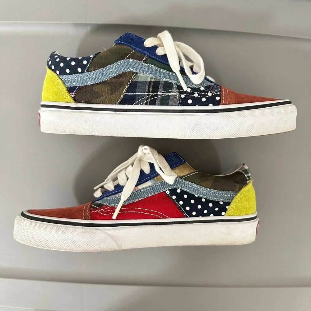 Vans Old Skool Size? Factory Floor Patchwork Size 5.5 (Fits Women’s 7)